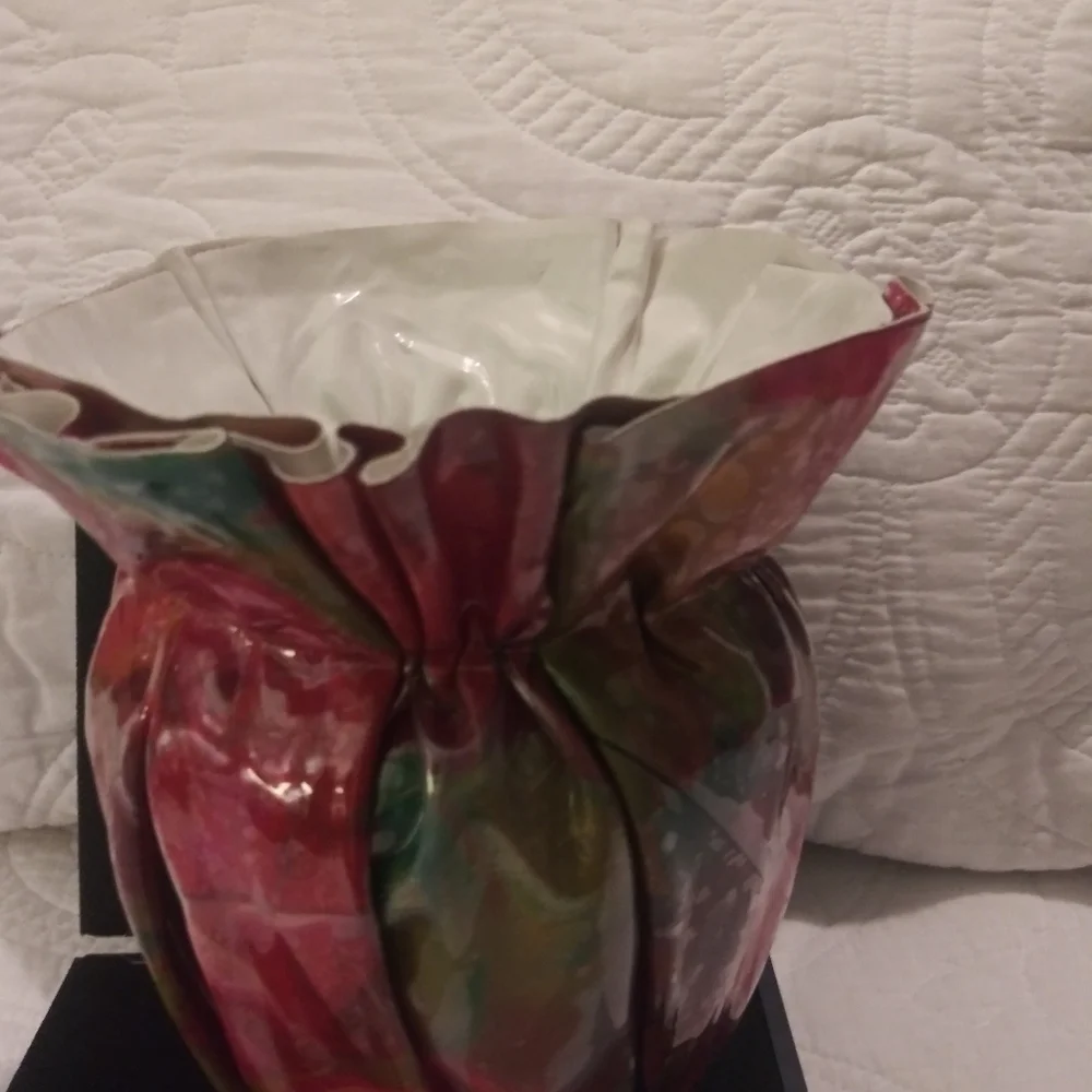 Handmade Paper-Maiche Floral Vase
